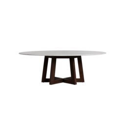 Griffin Oval Dining Table 220x120x76cm, Round, Brown Marble - Barker & Stonehouse - thumbnail 2
