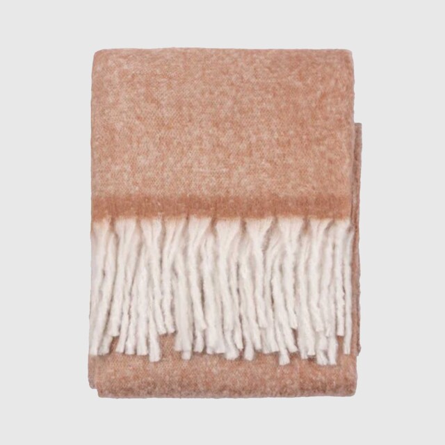 Copper Tasselled Throw Blanket, Orange Polyester - Barker & Stonehouse - image 1