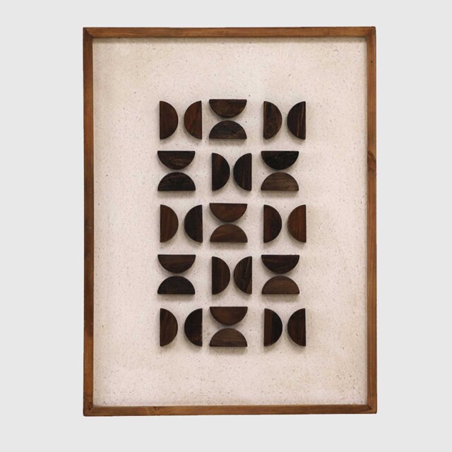 Brown Organic Wall Art (D) 62x4x82cm Print, Square Wood - Barker & Stonehouse - image 1