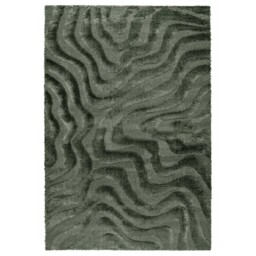 Green Ripple Rug 133x195cm, Square Polyester - Barker & Stonehouse