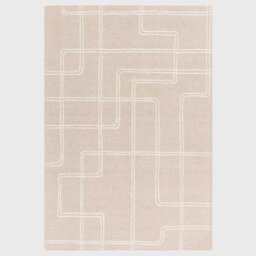 Ayla 160x230cm Rug Sand, Square, Neutral Wool - Barker & Stonehouse
