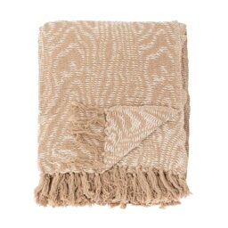 Natural Recycled Cotton Throw Blanket, Neutral Cotton Blend - Barker & Stonehouse