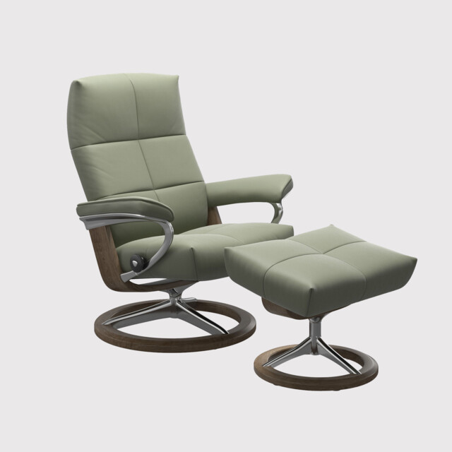 Stressless David Small Signature Recliner Chair & Footstool Leather - Barker & Stonehouse - image 1