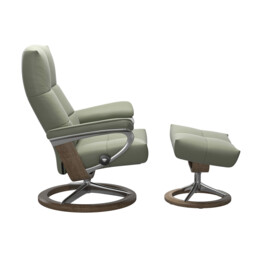 Stressless David Small Signature Recliner Chair & Footstool Leather - Barker & Stonehouse - thumbnail 2