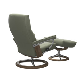 Stressless David Small Signature Recliner Chair & Footstool Leather - Barker & Stonehouse - thumbnail 3