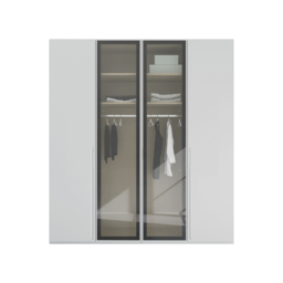Kacey 4 Door Wardrobe 2 Glass Doors H235Cm, Grey Wood - Barker & Stonehouse - thumbnail 3