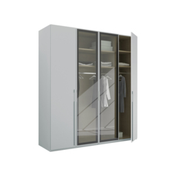 Kacey 4 Door Wardrobe 2 Glass Doors H235Cm, Grey Wood - Barker & Stonehouse - thumbnail 4