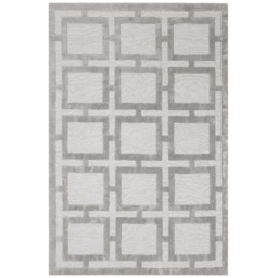 Eaton Silver 120x180cm Rug, Square Viscose - W120cm - Barker & Stonehouse