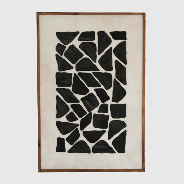 Black Mosaic Wall Art (B) 82x4x122cm Print, Square Wood - Barker & Stonehouse - image 1