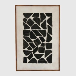 Black Mosaic Wall Art (B) 82X4X122Cm Print, Square Wood - Barker & Stonehouse