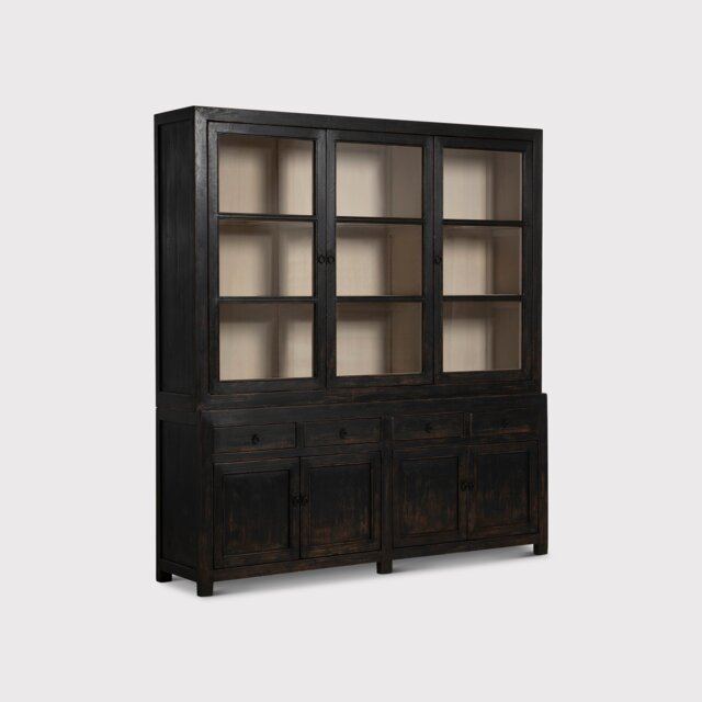 Dickens Glass Cabinet, Black Wood - Barker & Stonehouse - image 1