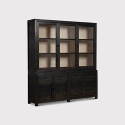 Dickens Glass Cabinet, Black Wood - Barker & Stonehouse