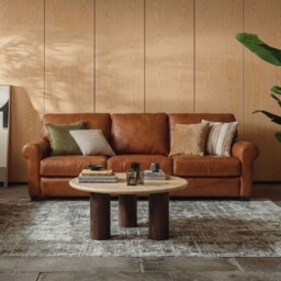 Rendola 3 Seater Sofa, Brown Leather - Barker & Stonehouse - thumbnail 2