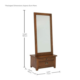 New Frontier Cheval Mirror, Square Wood - Barker & Stonehouse - thumbnail 3