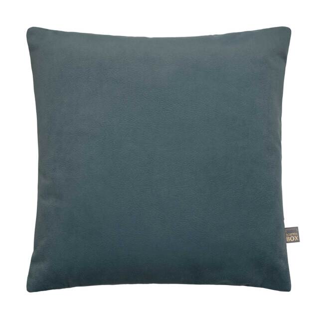 Petrol Faux Sude Cushion, Square, Blue Polyester - Barker & Stonehouse - image 1
