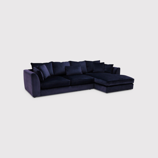 Harrington Large Chaise Corner Sofa Right, Navy Fabric - Barker & Stonehouse - image 1