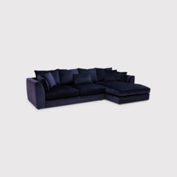 Harrington Large Chaise Corner Sofa Right, Navy Fabric - Barker & Stonehouse - thumbnail 1