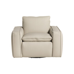 Holloway Swivel Armchair, Neutral Leather - Barker & Stonehouse - thumbnail 2