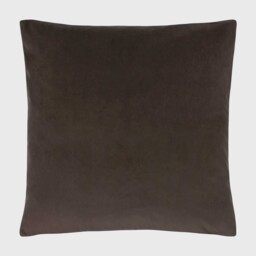 Truffle Velvet Cushion, Square, Brown Polyester - Barker & Stonehouse