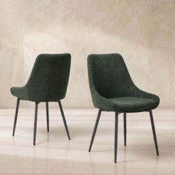 Emmett Dining Chair, Green Fabric - Barker & Stonehouse