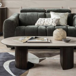 Kita Coffee Table, Round, Brown Concrete - Barker & Stonehouse - thumbnail 2