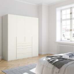 Frans 4 Door 4 Drawer Wardrobe 201Cm, White - Barker & Stonehouse - thumbnail 2
