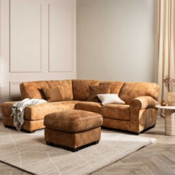 Houston Medium Corner Lhf Chaise Corner Sofa, Brown Leather - Barker & Stonehouse - thumbnail 2