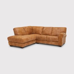 Houston Medium Corner Lhf Chaise Corner Sofa, Brown Leather - Barker & Stonehouse
