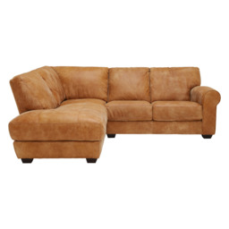 Houston Medium Corner Lhf Chaise Corner Sofa, Brown Leather - Barker & Stonehouse - thumbnail 3