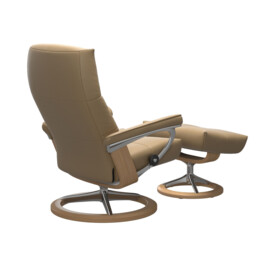 Stressless David Small Signature Recliner Chair & Footstool Leather - Barker & Stonehouse - thumbnail 3