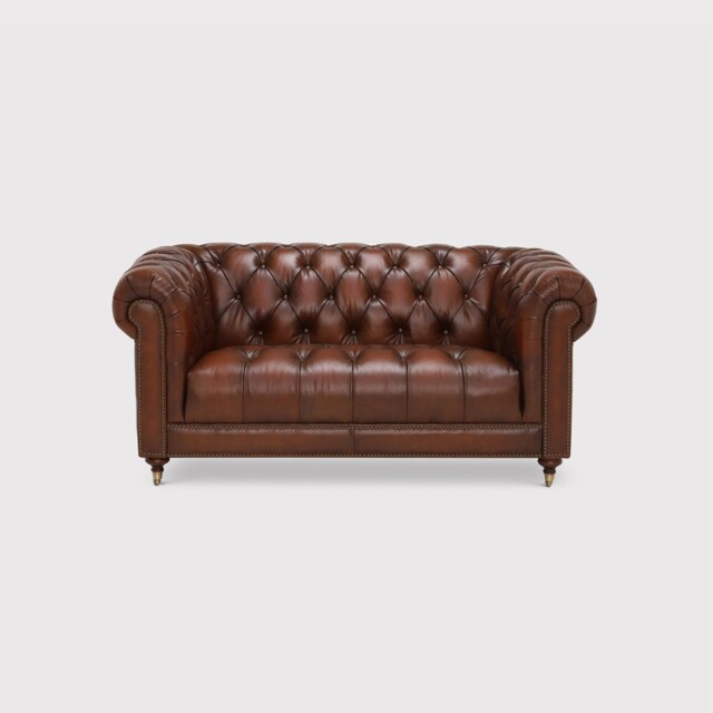 Ullswater 2 Seater Leather Chesterfield Sofa, Brown - Barker & Stonehouse - image 1