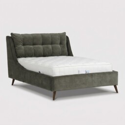 Raul Double Bed Frame Dusk Spruce, Green Fabric - Barker & Stonehouse