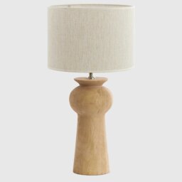 Curved Wooden Table Lamp, Neutral - Barker & Stonehouse
