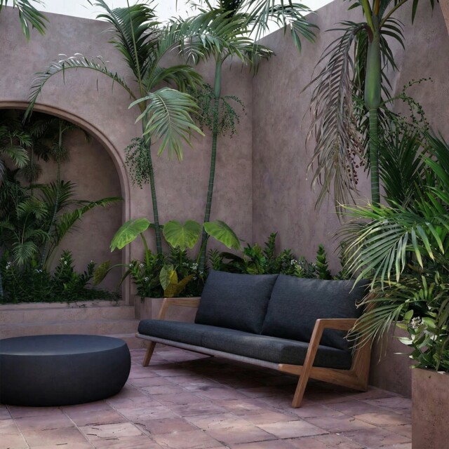Tahiti Garden Sofa, Wooden, Black - Barker & Stonehouse - image 1