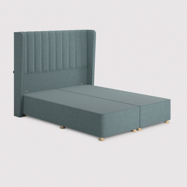 Tempur Suffolk King Slim Disc Static Divan Bed, Teal Fabric - Barker & Stonehouse - image 1