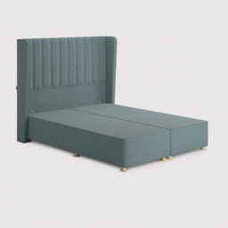 Tempur Suffolk King Slim Disc Static Divan Bed, Teal Fabric - Barker & Stonehouse - thumbnail 1