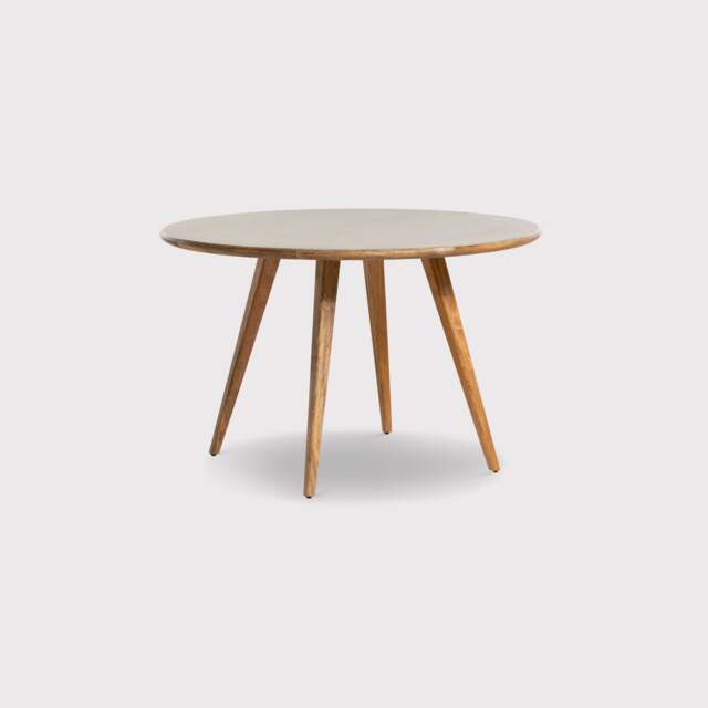 Burlington 120cm Faux Stone Round Dining Table, Round, Grey Wood - Barker & Stonehouse - image 1