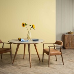 Burlington 120cm Faux Stone Round Dining Table, Round, Grey Wood - Barker & Stonehouse - thumbnail 2