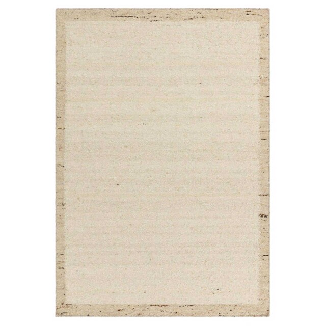 Nori Border 160x230cm Rug, Square, Neutral Wool Blend - Barker & Stonehouse