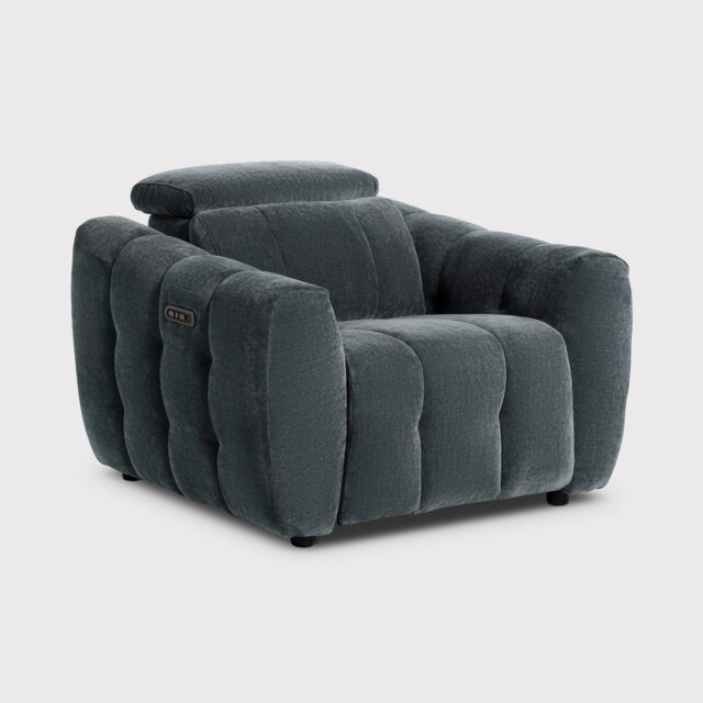 Montgomery Power Recliner Chair & Headrest, Grey Fabric - Barker & Stonehouse - image 1