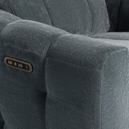 Montgomery Power Recliner Chair & Headrest, Grey Fabric - Barker & Stonehouse - thumbnail 3