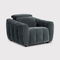 Montgomery Power Recliner Chair & Headrest, Grey Fabric - Barker & Stonehouse - thumbnail 1
