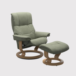 Stressless Mayfair Small Classic Recliner Chair & Footstool Leather - Barker & Stonehouse