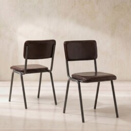 Pure Furniture Twyford Dining Chair, Brown Leather - Barker & Stonehouse