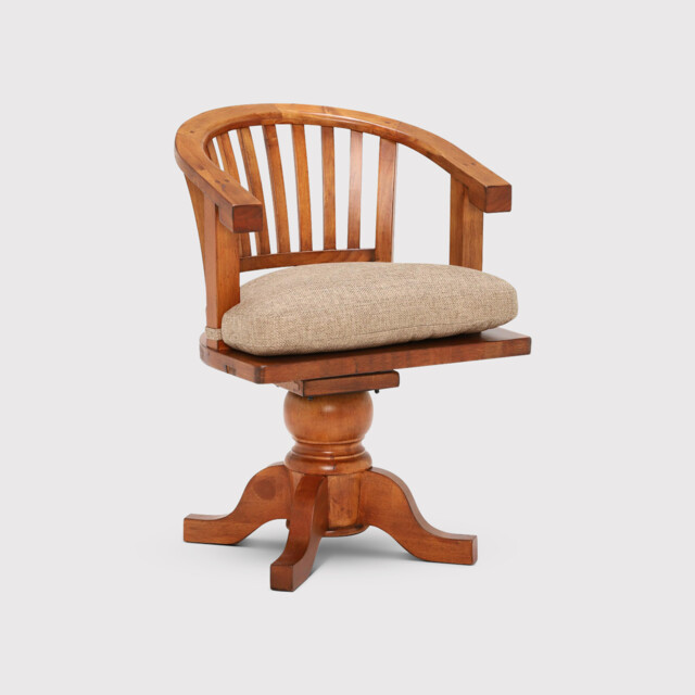 Villiers Swivel Office Chair With Seat Pad, Brown - Barker & Stonehouse - image 1