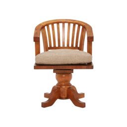 Villiers Swivel Office Chair With Seat Pad, Brown - Barker & Stonehouse - thumbnail 4
