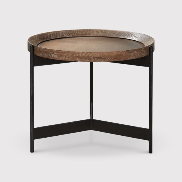 Zeke Edward Round Side Table 55cm, Brown Metal - Barker & Stonehouse - image 1