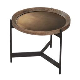 Zeke Edward Round Side Table 55cm, Brown Metal - Barker & Stonehouse - thumbnail 4