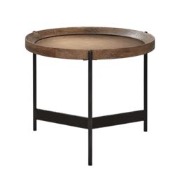 Zeke Edward Round Side Table 55cm, Brown Metal - Barker & Stonehouse - thumbnail 2