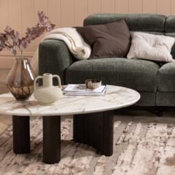 Nord Coffee Table-9Mm Ceramic Marble Effect, Round, White - Barker & Stonehouse - thumbnail 2